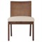 Annette Modern Classic Dark Brown Cane Wood Frame White Performance Dining Side Chair|Kathy Kuo Home