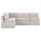 Lumiel Modern Classic Beige Slipcovered L-Shape Dining Banquette - 96&quot;