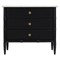 Poema Updated Traditional White Marble Black Wood Nightstand|Kathy Kuo Home