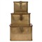 Staten Modern Classic Gold Iron Square Decorative Box - Set of 3|Kathy Kuo Home