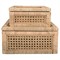 Niana Coastal Beach Natural Woven Rattan Square Decorative Box - Set of 2|Kathy Kuo Home