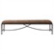 Jane Updated Traditional Altair Mushroom Velvet Bronze Iron Bench|Kathy Kuo Home
