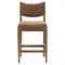 Odelia Modern Classic Brown Velvet Oak Wood Counter Stool|Kathy Kuo Home