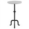 Leyla French Country Veined White Marble Black Iron Drink Table|Kathy Kuo Home
