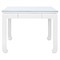 Bethany Coastal Beach White Linen Wood Game Table - 38&quot;|Kathy Kuo Home