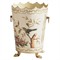 Marceline French Country Cream Scalloped Waste Basket