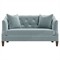 Willa Saltwater Blue Performance Velvet Settee - 61&quot;|Kathy Kuo Home
