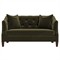 Willa Boxwood Green Performance Velvet Settee - 61&quot;|Kathy Kuo Home