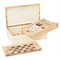 AERIN Updated Traditional Cream Shagreen Burl Wood 5 in 1 Game Set|Kathy Kuo Home