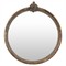 Quince Updated Traditional Antique Brown Mango Wood Round Wall Mirror
