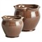 Marga French Country Brown Ceramic Ruffled Outdoor Planter - Set of 2|Kathy Kuo Home