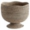 Hollis Updated Traditional Greywash Rattan Footed Scalloped Planter|Kathy Kuo Home