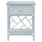 Ava Coastal Beach Light Blue Woven Rattan Nightstand|Kathy Kuo Home