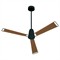 Adelaide Modern Brown Leather Blades Matte Black Steel Ceiling Fan - 60"|Kathy Kuo Home