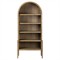 Ivan Updated Traditional Brown Oak Wood Arched Bookcase|Kathy Kuo Home