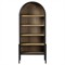 Ivan Updated Traditional Brown Black Oak Wood Arched Bookcase|Kathy Kuo Home
