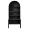 Ivan Updated Traditional Black Oak Wood Arched Bookcase|Kathy Kuo Home