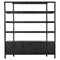 Rissa Modern Classic Black Acacia Wood Wide Bookcase|Kathy Kuo Home