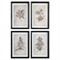 Cressida Traditional Grey Floral Black Frame Multipanel Illustration - 23x16|Kathy Kuo Home