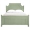 Elliana Coastal Beach Green Arched Wicker Bed - Queen|Kathy Kuo Home