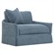 Hartwell Twilight Blue Performance Velvet Chair and a Half|Kathy Kuo Home