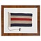 Clyde Coastal Blue Striped Nautical Flag Brown Burl Frame Mixed Media - 16x20|Kathy Kuo Home
