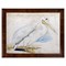 Soren Traditional White Pelican Brown Walnut Burl Frame Painting - 8x10|Kathy Kuo Home