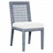 Mako Coastal Beach Blue Rattan White Performance Dining Chair|Kathy Kuo Home