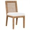 Mako Coastal Beach Brown Rattan White Performance Dining Chair|Kathy Kuo Home