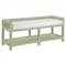 Mako Coastal Beach Green Rattan White Performance Bench|Kathy Kuo Home
