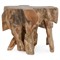 Prescy Coastal Beach Natural Brown Teak Wood Root End Table|Kathy Kuo Home