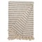 Jojo Coastal Beach Charcoal Cotton Striped Oversized Throw Blanket|Kathy Kuo Home
