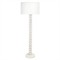 Fishbone Coastal Beach Whitewash Birch Wood Column Floor Lamp|Kathy Kuo Home