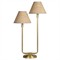 Polly Coastal Beach Rattan Shade Natural Brass Double Arm Table Lamp|Kathy Kuo Home