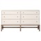 Philip Modern Classic Cream Raffia Mahogany Wood Double Dresser|Kathy Kuo Home