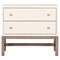 Philip Modern Classic Cream Raffia Mahogany Wood Nightstand|Kathy Kuo Home