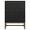 Philip Modern Classic Black Raffia Mahogany Wood Tall Dresser|Kathy Kuo Home
