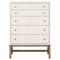 Philip Modern Classic Cream Raffia Mahogany Wood Tall Dresser|Kathy Kuo Home