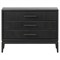 Rosal Modern Classic Black Oak Woven Rush Nightstand|Kathy Kuo Home