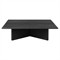 Rosal Modern Classic Black Oak Woven Rush Square Coffee Table|Kathy Kuo Home