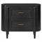 Ivan Modern Classic Matte Black Oak Nightstand|Kathy Kuo Home