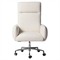 Wallie Modern Classic Snow Crypton Polished Steel Swivel Office Chair|Kathy Kuo Home