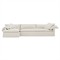 Donato Heathered Ivory Performance Slipcovered Chaise Sectional - Left Chaise - 139&quot;|Kathy Kuo Home
