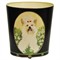 Worlds Away York Terrier Updated Traditional Black Waste Basket|Kathy Kuo Home