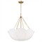 Visual Comfort Studio Stassi French Burnished Brass White Scalloped Shade 3 Light Chandelier|Kathy Kuo Home