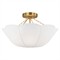 Visual Comfort Studio Stassi French Burnished Brass White Scalloped Shade Semi Flush Mount|Kathy Kuo Home