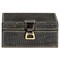 Cameron Modern Classic Black Leather Decorative Box - Small|Kathy Kuo Home
