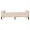 Cisco Home Field Traditional Beige Linen Brown Maple Casters Bedroom Bench|Kathy Kuo Home