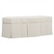 Cornell Heathered Ivory Performance Skirted Storage Bench|Kathy Kuo Home