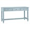 Adelaide Updated Traditional Light Blue Wood Spindle Rectangular Console Table|Kathy Kuo Home